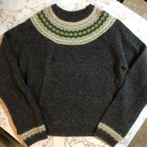 Vintage 90s Y2K Unionbay 100% wool fair isle gray green Australian sweater